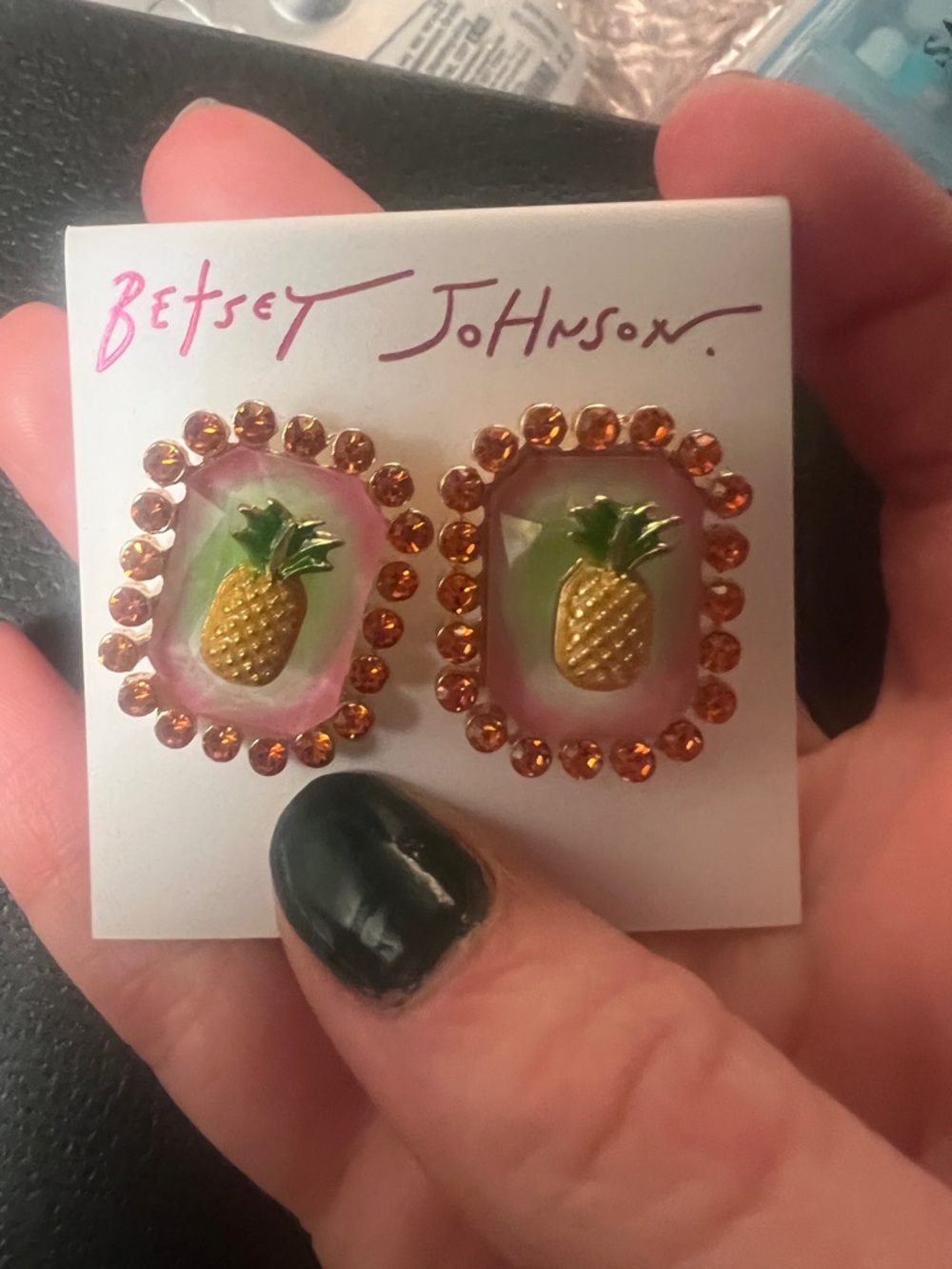 Betsey Johnson Fun Pineapple Earrings 🍍 - Picture 4 of 5